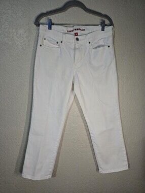 Lucky Brand White Cropped Straight Jeans Size 10/30